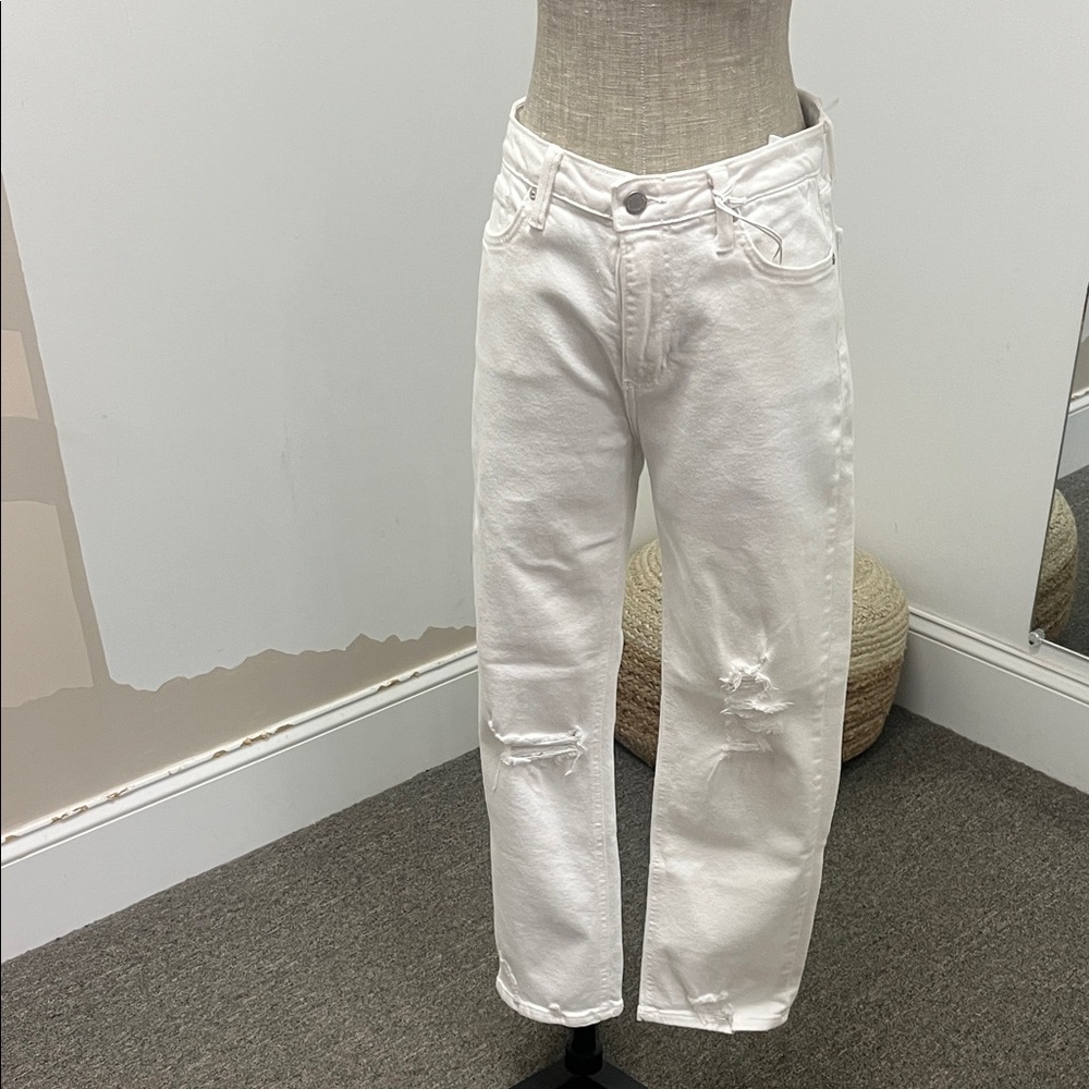 Just Black White Distressed Women Jeans